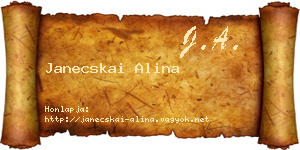 Janecskai Alina névjegykártya